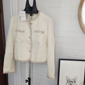 Hobemty Cream Suit Jacket, Xxl